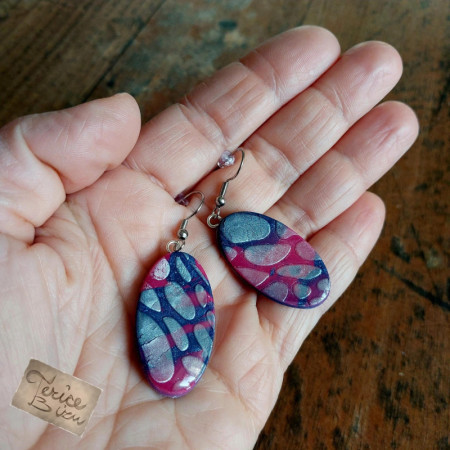 6/26 Náušnice na afroháčku 3,5x2cm (anti-allergic earrings) 150,- Kč