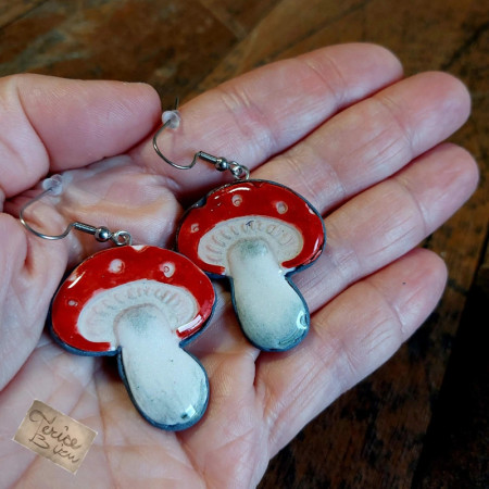 12/26 Náušnice na afroháčku 3,5x3cm (anti-allergic earrings) 150,- Kč