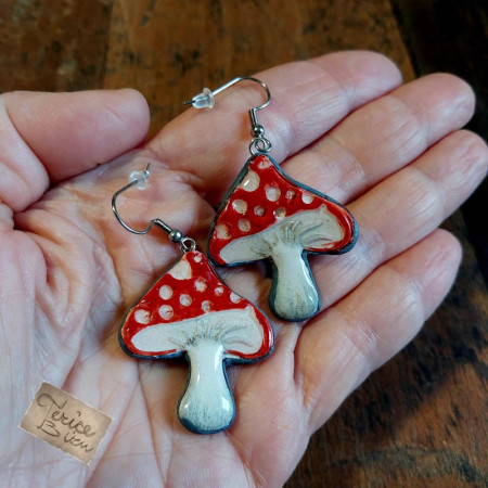 10/26 Náušnice na afroháčku 3,5x3cm (anti-allergic earrings ) 150,- Kč